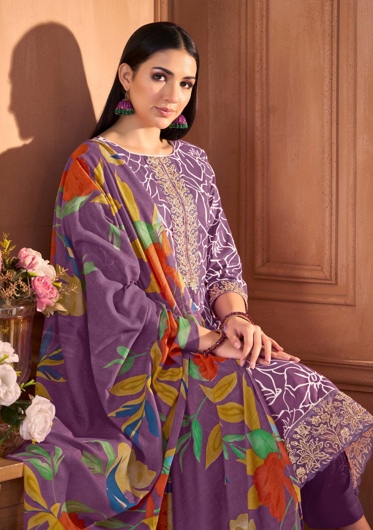 ALOK SUITS PRESENTS SUPER STAR 2 CLASSY COTTON TOP , BOTTOM WITH DUPATTA