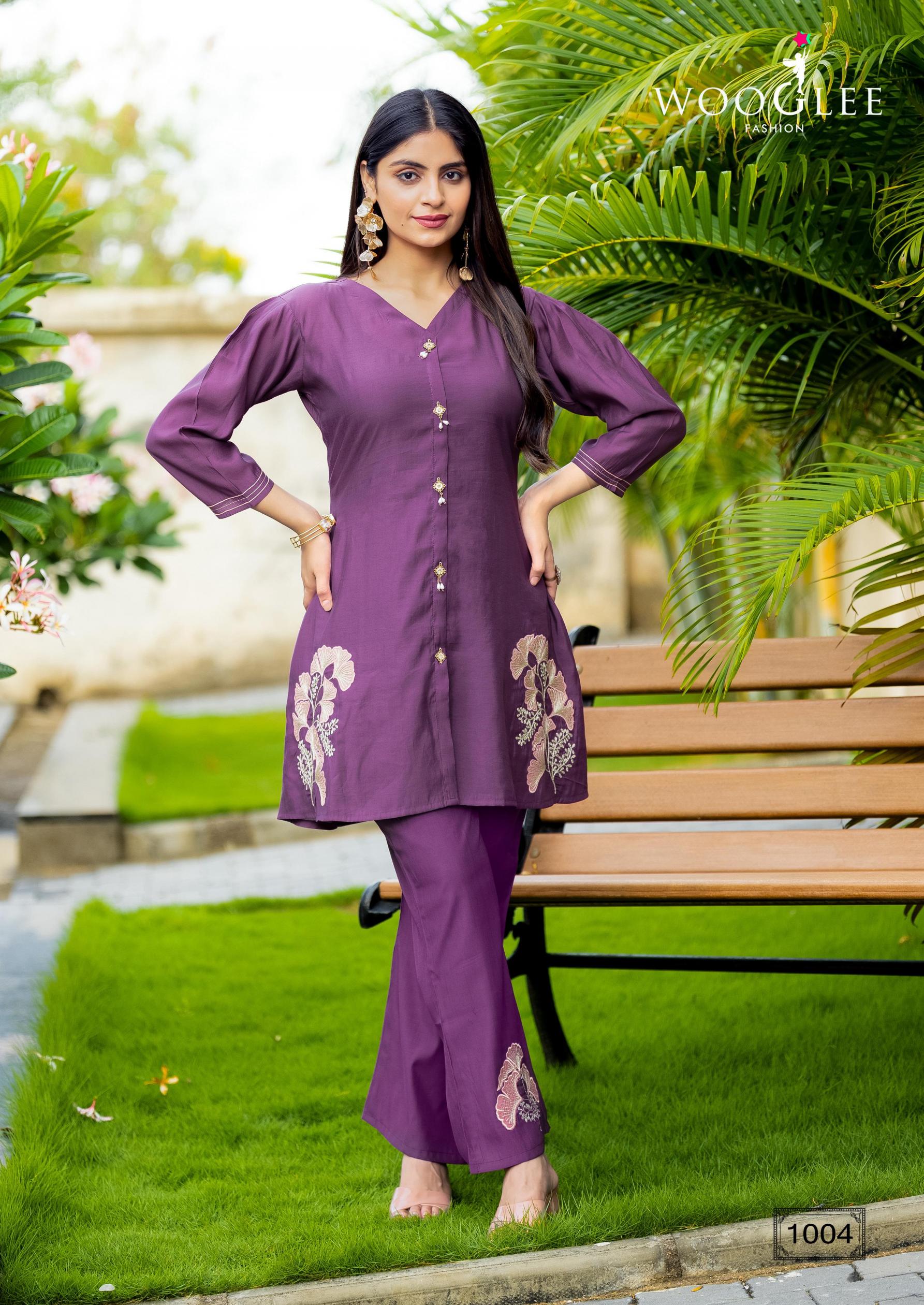 AESTHETICA BY WOOGLEE RASSIAN VISCOSE SILK FULLY STITCH CO-ORD FOR WOMENS