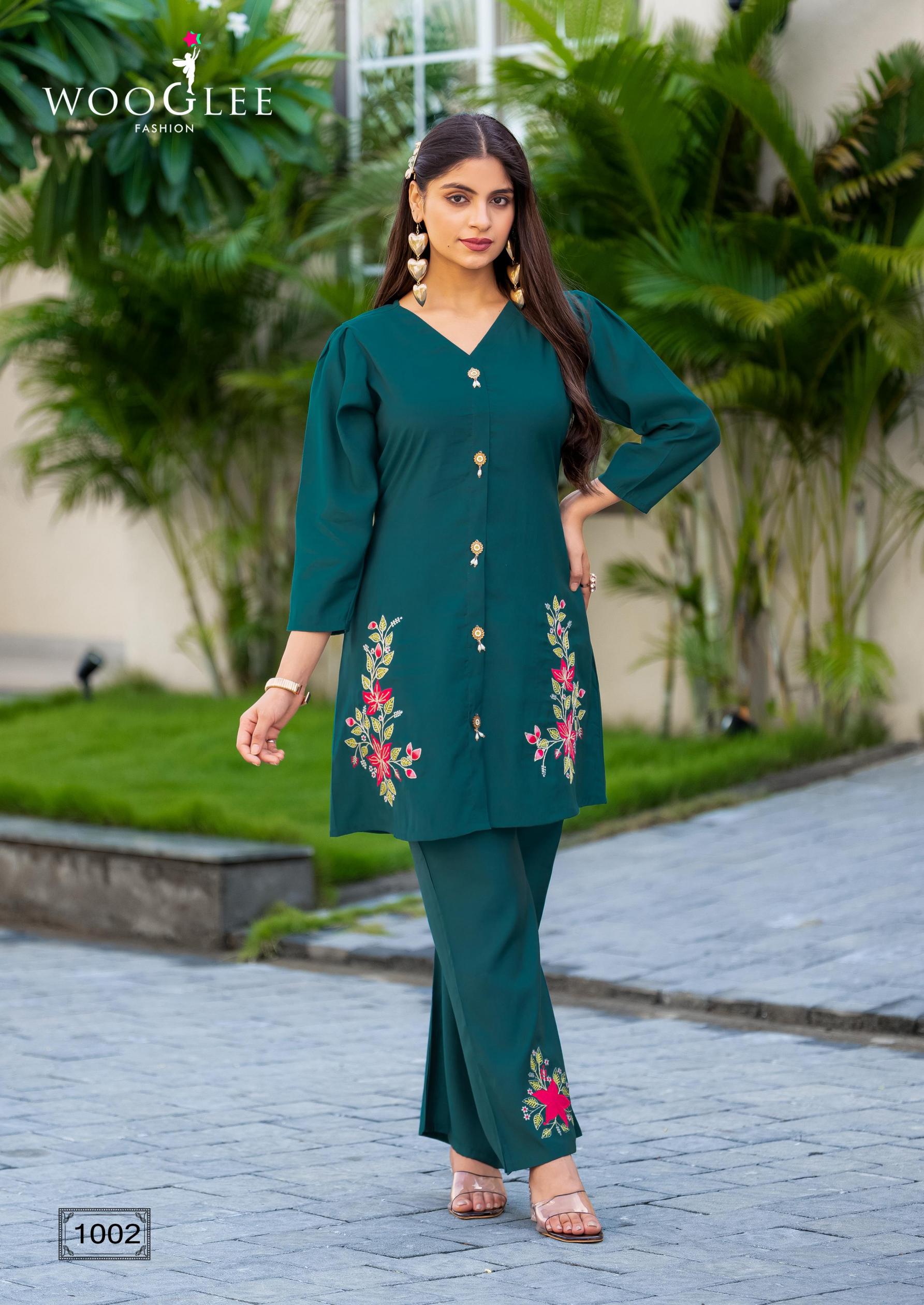 AESTHETICA BY WOOGLEE RASSIAN VISCOSE SILK FULLY STITCH CO-ORD FOR WOMENS