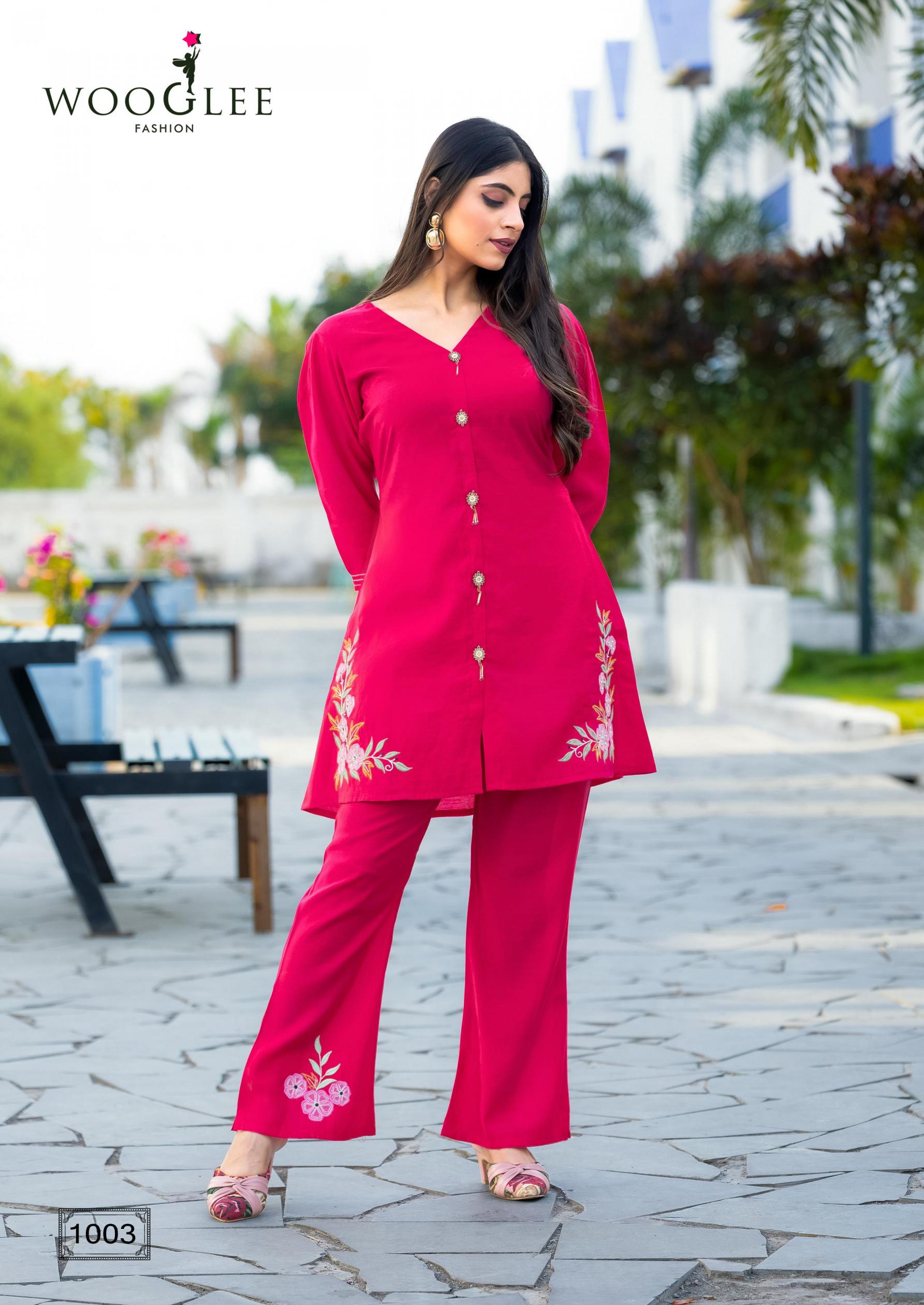 AESTHETICA BY WOOGLEE RASSIAN VISCOSE SILK FULLY STITCH CO-ORD FOR WOMENS