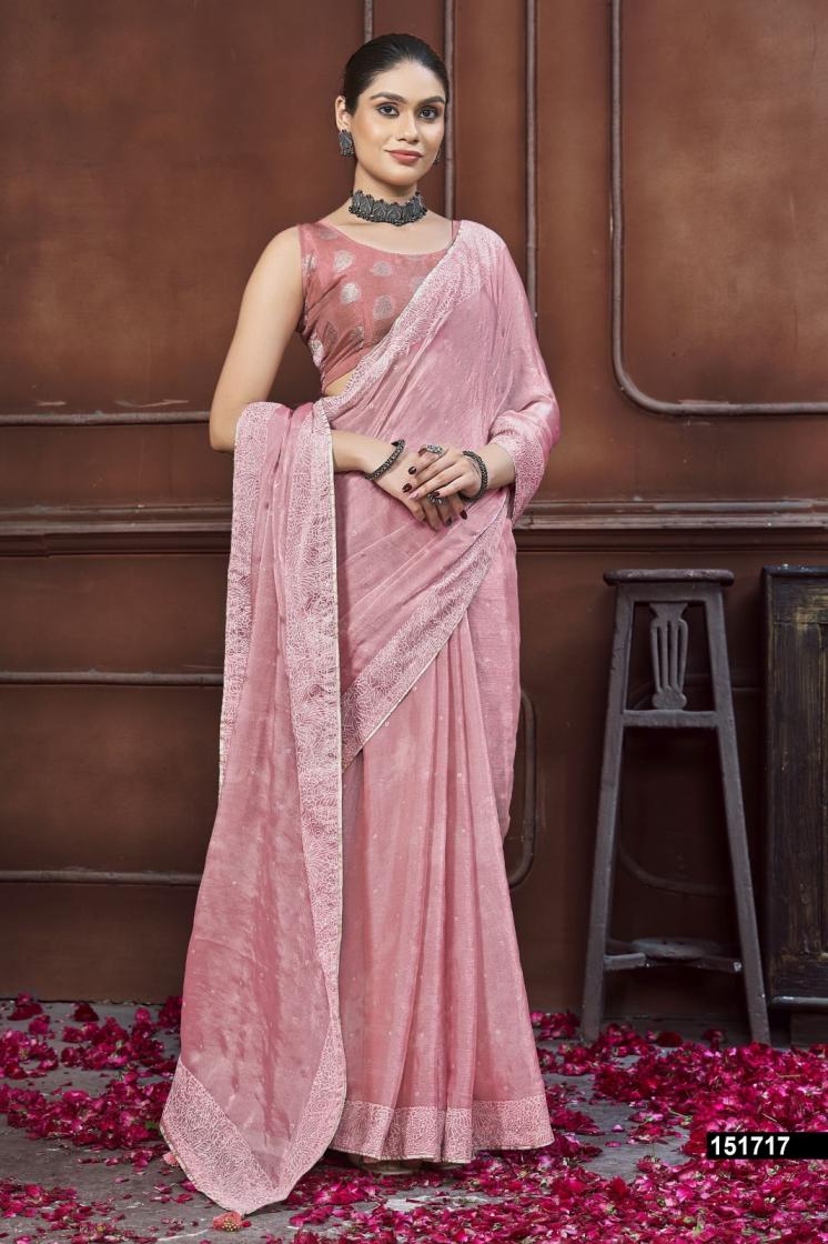 VALLABHI PRINTS PRESENTS AUNISHA PARTY WEAR CHIFFON SATIN SAREE