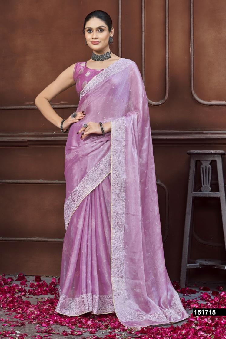 VALLABHI PRINTS PRESENTS AUNISHA PARTY WEAR CHIFFON SATIN SAREE