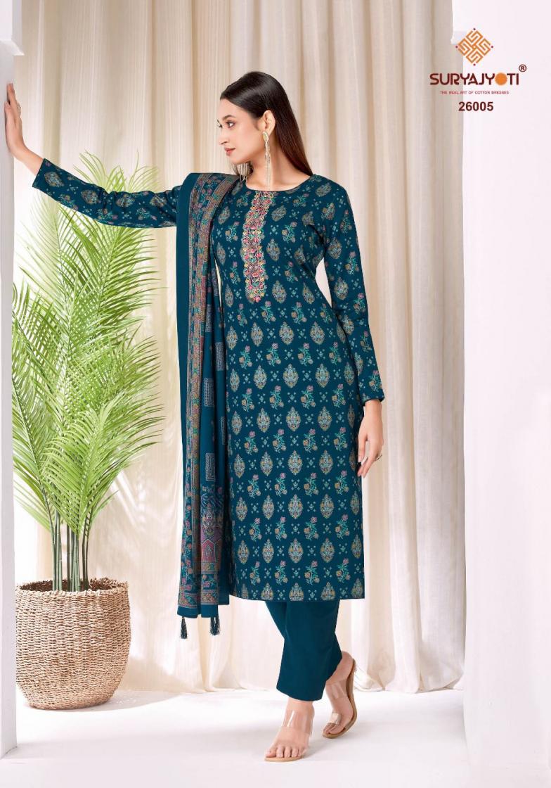 KALKI VOL 26 BY SURYAJYOTI JAM SATIN ELEGANT STYLE DRESS MATERIAL