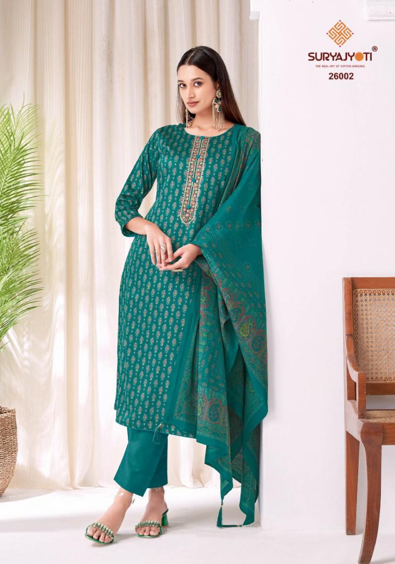 KALKI VOL 26 BY SURYAJYOTI JAM SATIN ELEGANT STYLE DRESS MATERIAL