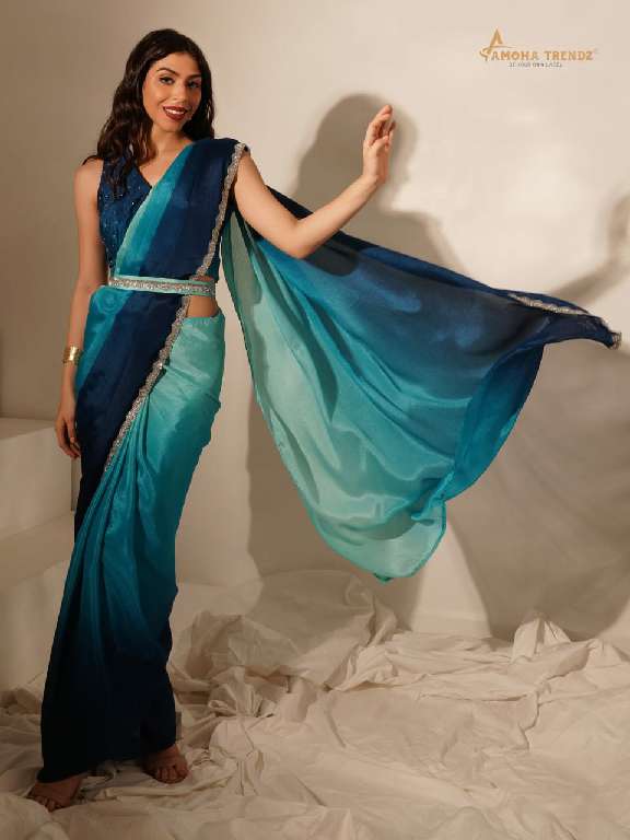 Amoha 101140 Wholesale Ready To Wear Designer Stitched Sarees
