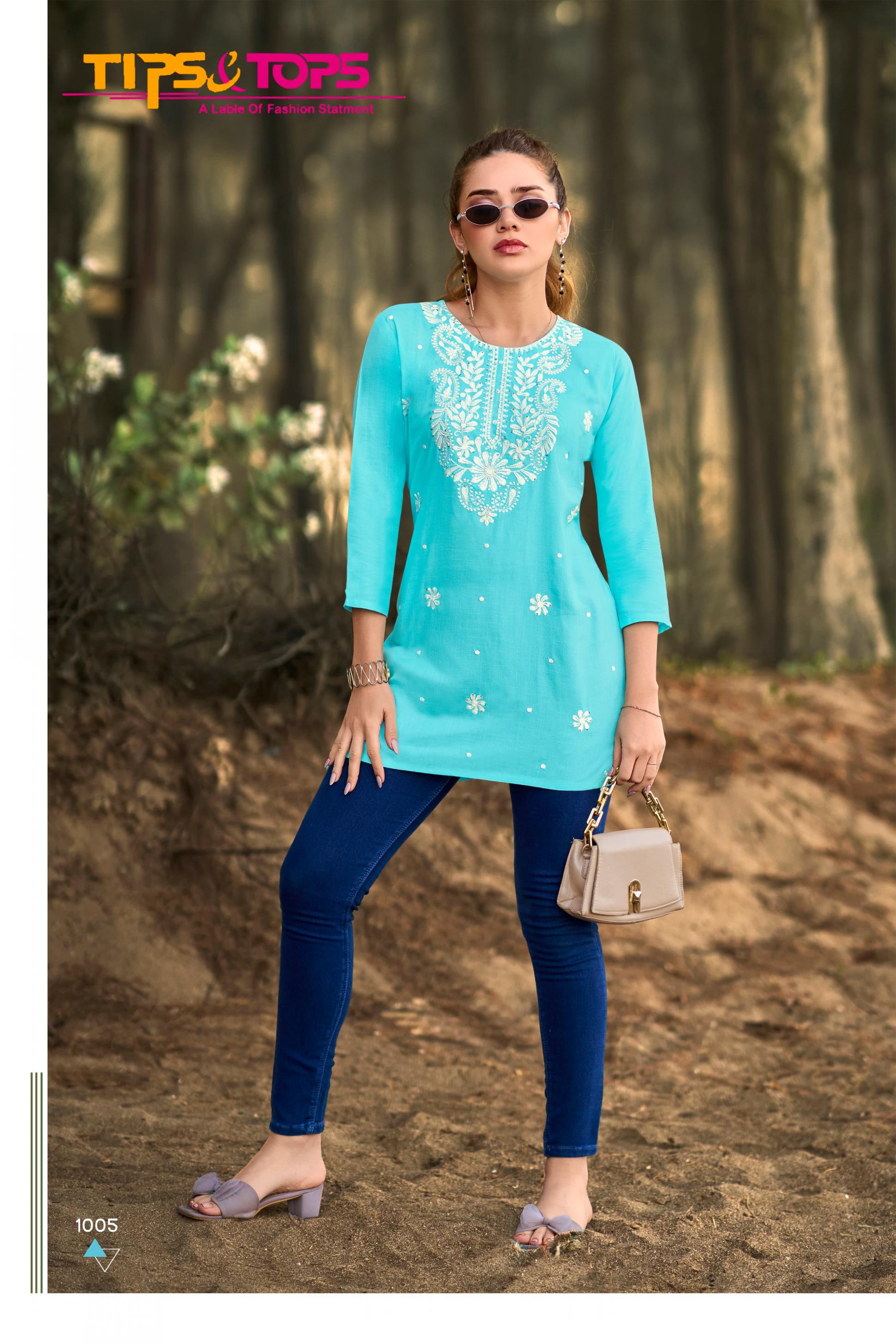 COLORS VOL 6 BY TIPS AND TOPS RAYON READYMADE CLASSIC TOPS FOR WOMENS