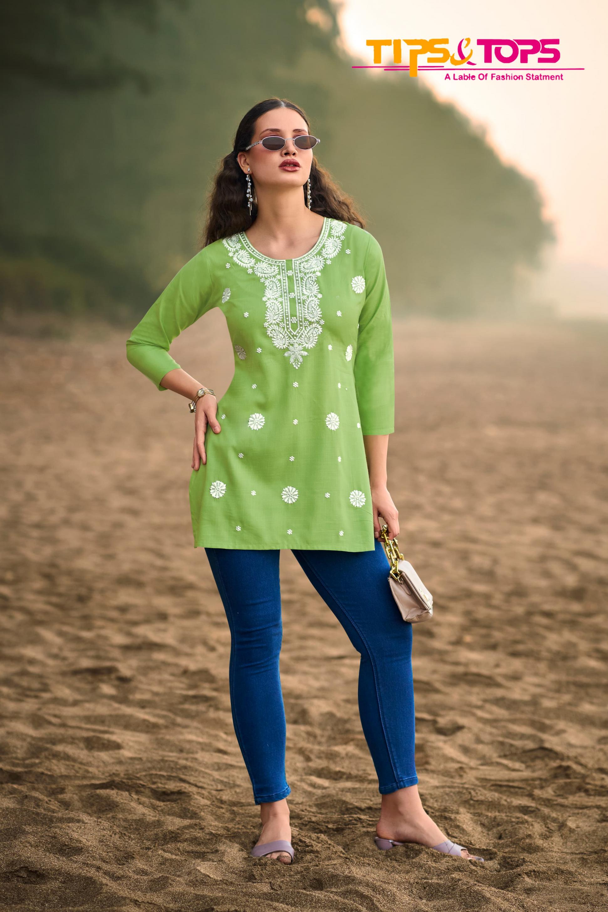 COLORS VOL 6 BY TIPS AND TOPS RAYON READYMADE CLASSIC TOPS FOR WOMENS