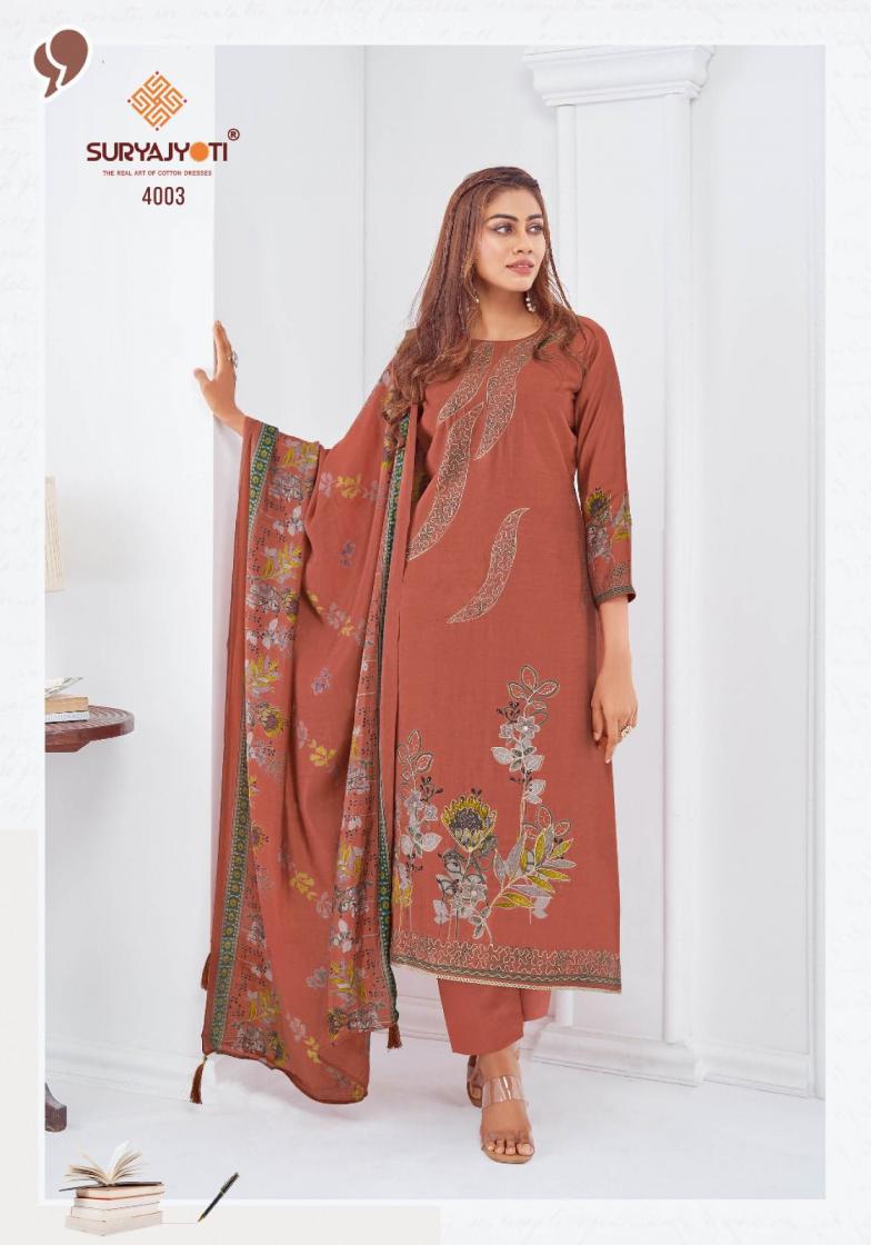 PRABHA VOL 4 BY SURYJYOTI MODAL DISCHARGE PRINT UNSTITCH 3PCS DRESS ONLINE