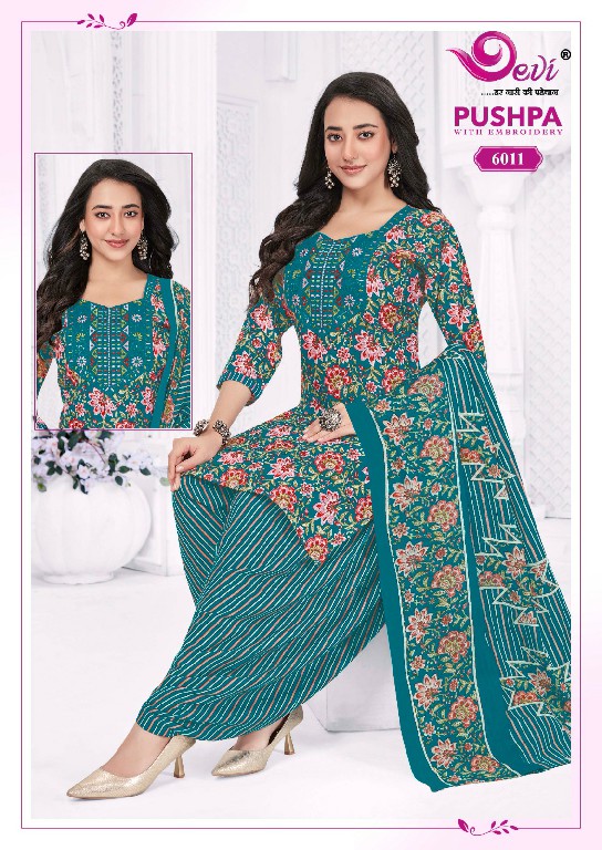 DEVI PUSHPA VOL 6 WHOLESALE READYMADE COTTON WITH NECK PATCH WORK 3 PCS SUITS EXPORTER