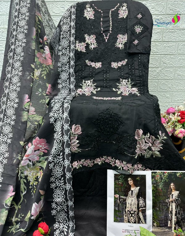 SANIYA TRENDZ D.NO 1013 WHOLESALE COTTON CHIKANKARI EMBROIDERED UNSTITCH SALWAR SUITS EXPORTER