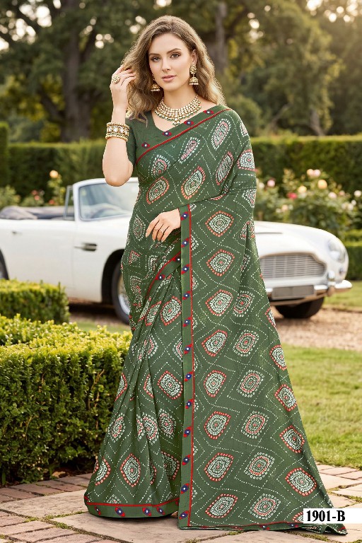 VALLABHI PRINTS VARDANI VOL 19 WHOLESALE WEIGHTLESS FABRIC BANDHANI PRINT SAREES FOR WOMEN ONLINE