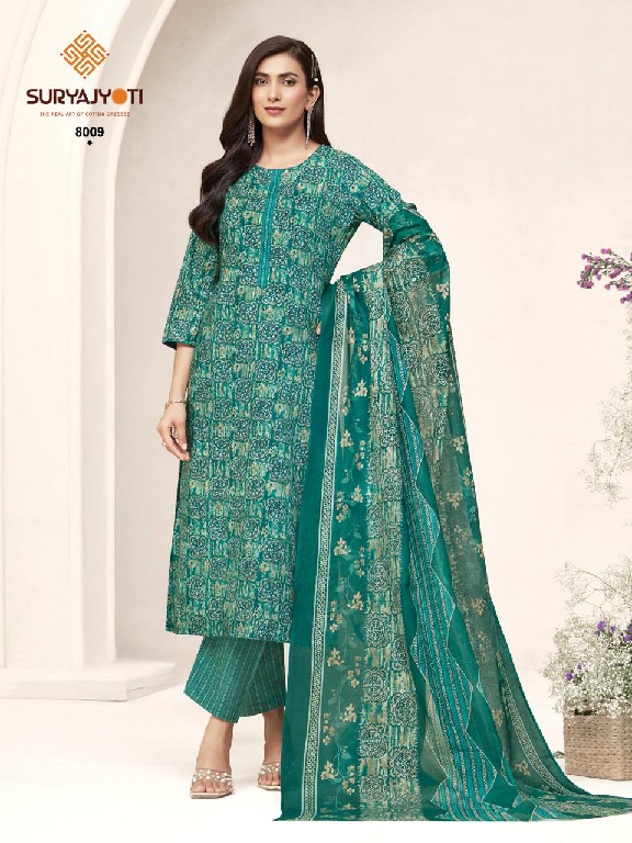 SURYAJYOTI POSHAK VOL 8 WHOLESALE READYMADE COTTON PRINTED CASUAL WEAR 3 PCS SUITS EXPORTER