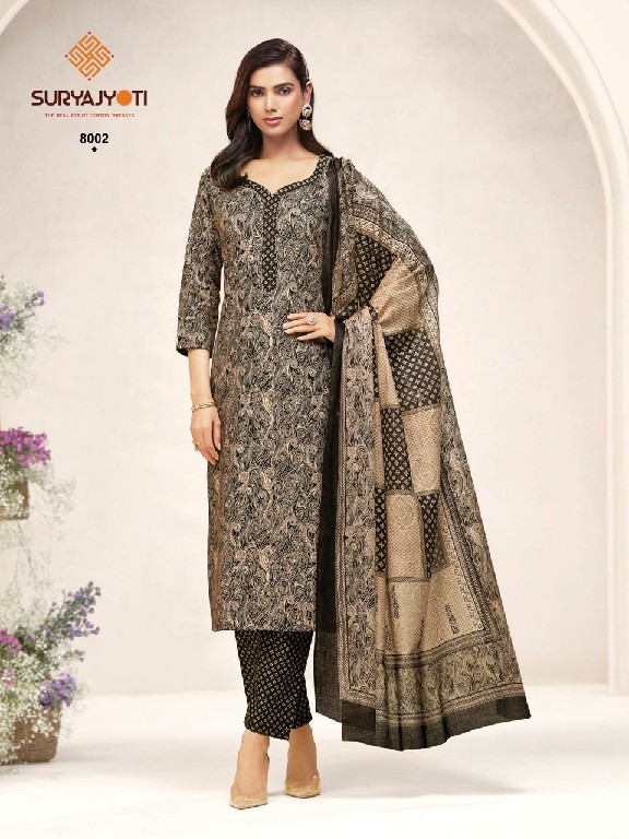SURYAJYOTI POSHAK VOL 8 WHOLESALE READYMADE COTTON PRINTED CASUAL WEAR 3 PCS SUITS EXPORTER