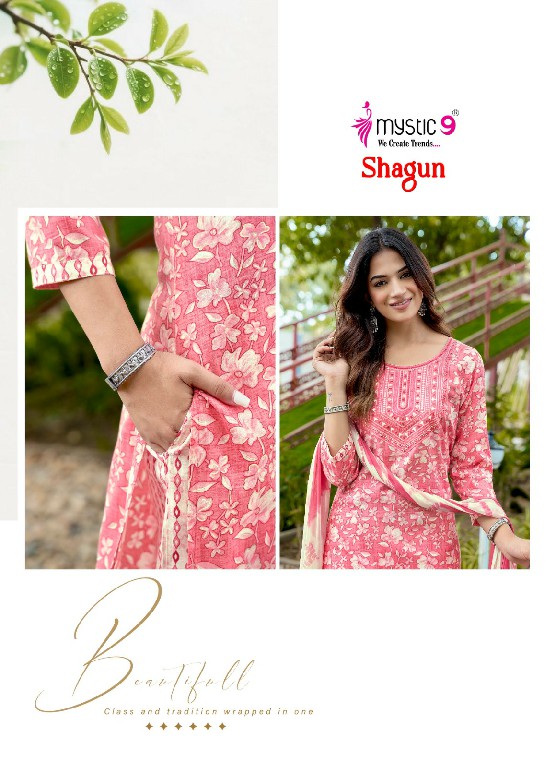 MYSTIC 9 SHAGUN VOL 30 WHOLESALE READYMADE RAYON CAPSULE FOIL PRINT TRENDY 3 PCS SUITS SUPPLIER