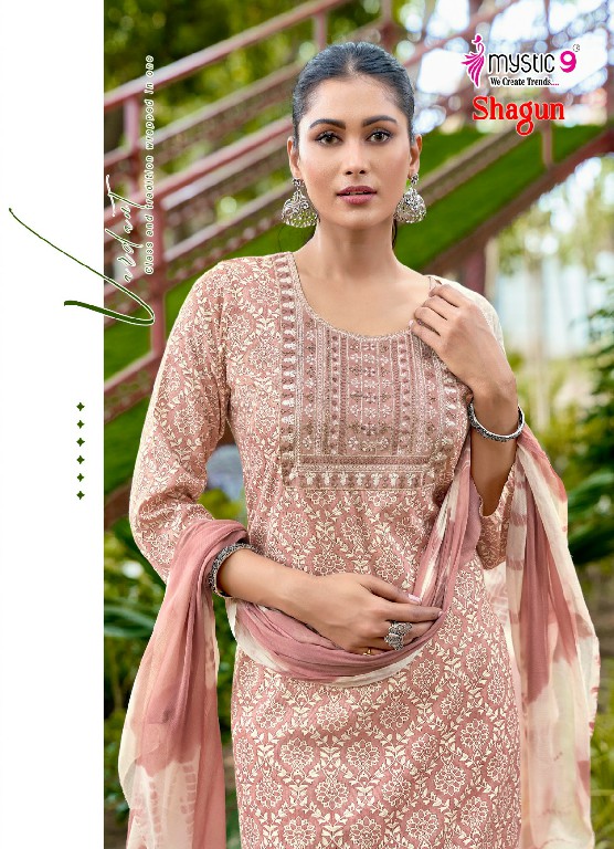 MYSTIC 9 SHAGUN VOL 30 WHOLESALE READYMADE RAYON CAPSULE FOIL PRINT TRENDY 3 PCS SUITS SUPPLIER