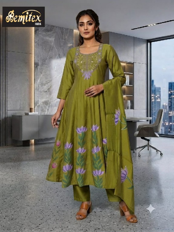 BEMITEX PRESENT READYMADE PURE ROMAN ANARKALI STYLE BEAUTIFUL 3 PCS COMBO SET SUITS FOR EXPORT