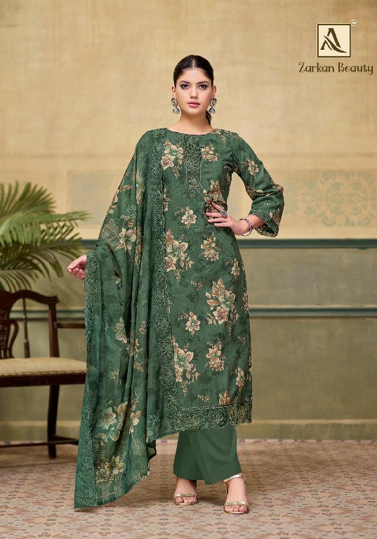 ALOK SUIT ZARKAN BEAUTY WHOLESALE CAMBRIC COTTON FLORAL PRINT WITH FANCY WORK UNSTITCH SALWAR SUITS ONLINE