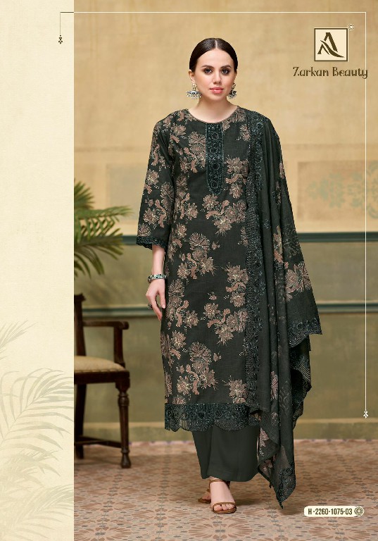 ALOK SUIT ZARKAN BEAUTY WHOLESALE CAMBRIC COTTON FLORAL PRINT WITH FANCY WORK UNSTITCH SALWAR SUITS ONLINE