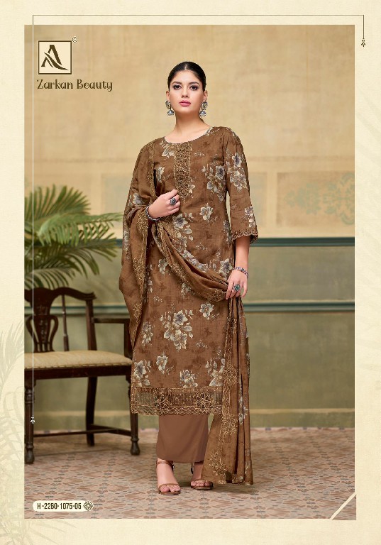 ALOK SUIT ZARKAN BEAUTY WHOLESALE CAMBRIC COTTON FLORAL PRINT WITH FANCY WORK UNSTITCH SALWAR SUITS ONLINE