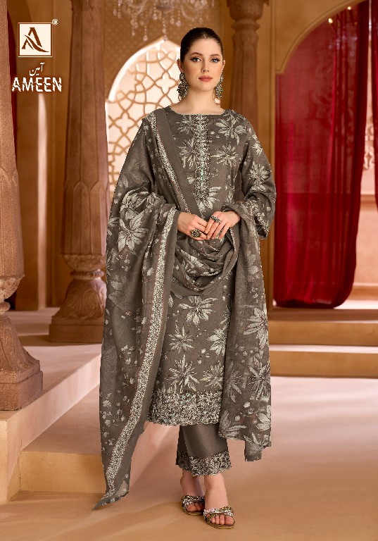 ALOK SUIT AMEEN WHOLESALE PURE ZAM COTTON DESIGNER UNSTITCH SALWAR SUITS EXPORTER