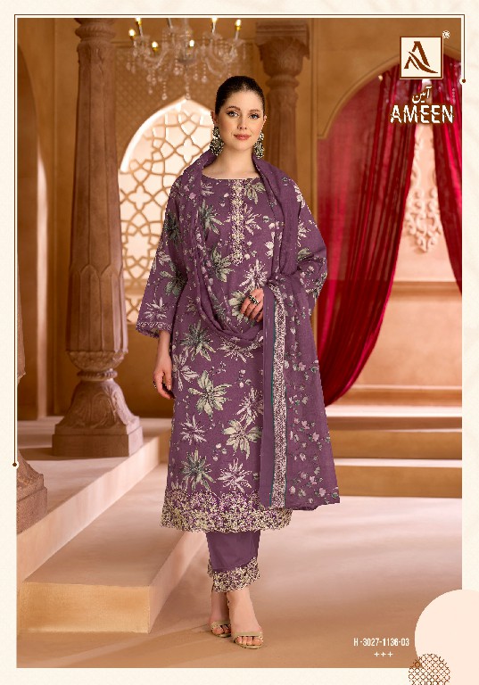 ALOK SUIT AMEEN WHOLESALE PURE ZAM COTTON DESIGNER UNSTITCH SALWAR SUITS EXPORTER