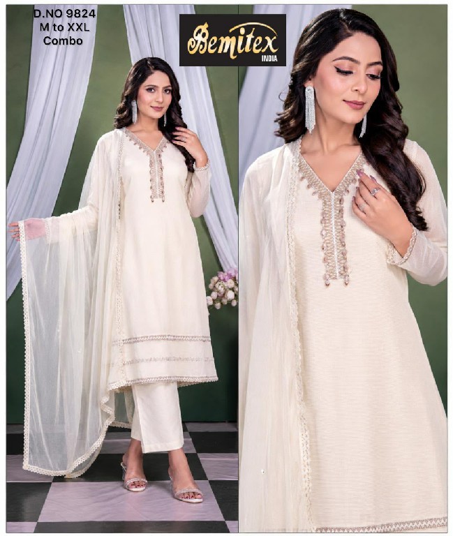 BEMITEX PRESENT READYMADE COTTON WITH CHIFFLI AND HAND WORK BEAUTIFUL 3 PCS COMBO SET SUITS SUPPLIER