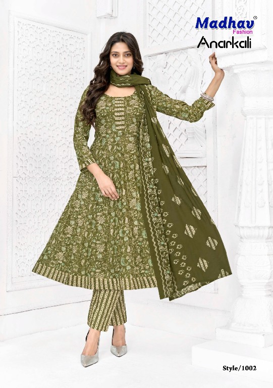 MADHAV FASHION ANARKALI VOL 1 WHOLESALE READYMADE COTTON DAILY WEAR ANARKALI 3 PCS SUITS FOR EXPORT