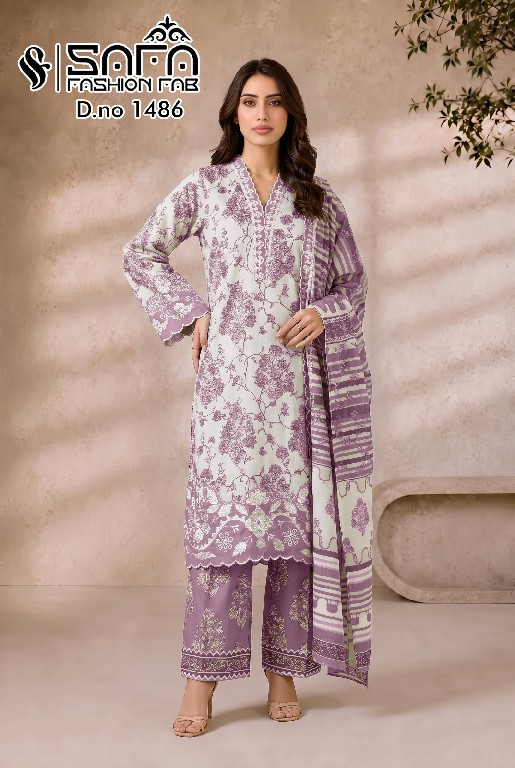 SAFA FASHION D.NO 1486 WHOLESALE READYMADE SOFT COTTON FORMAL WEAR 3 PCS COMBO SET SUITS EXPORTER