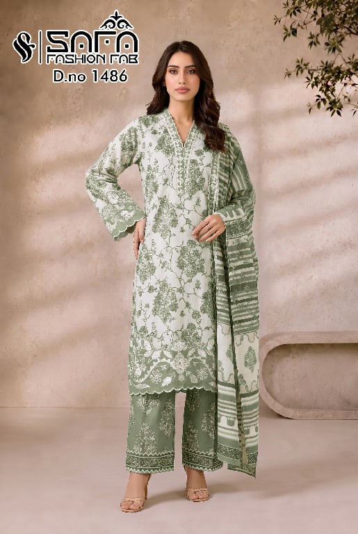 SAFA FASHION D.NO 1486 WHOLESALE READYMADE SOFT COTTON FORMAL WEAR 3 PCS COMBO SET SUITS EXPORTER