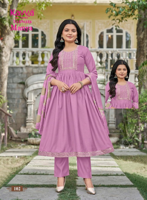 KAVYA MANYA VOLO 1 WHOLESALE READYMADE VETICAN UMBRELLA CUT 3 PCS SUITS FOR TEENAGER GIRLS SUPPLIER