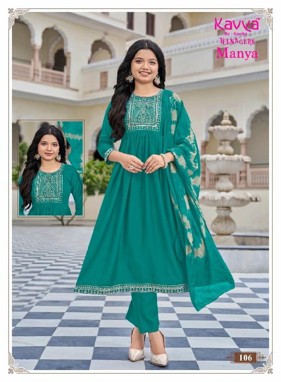 KAVYA MANYA VOLO 1 WHOLESALE READYMADE VETICAN UMBRELLA CUT 3 PCS SUITS FOR TEENAGER GIRLS SUPPLIER