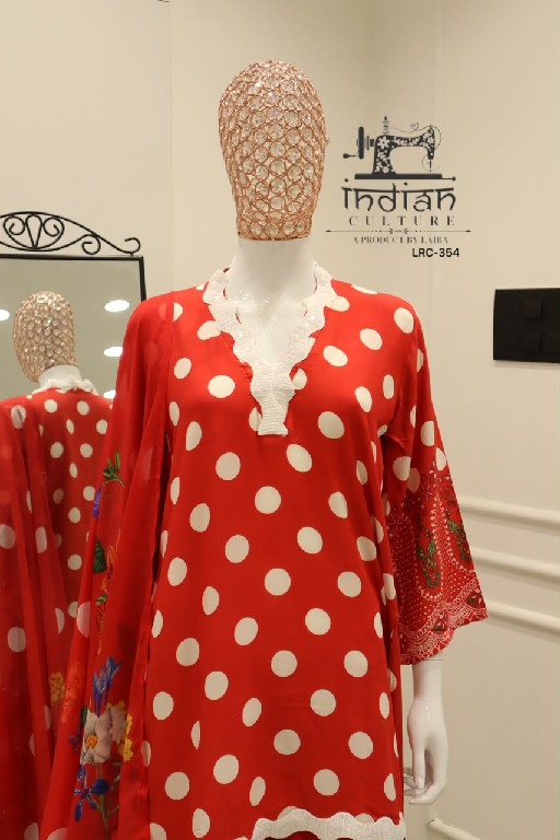 INDIAN CLUTURE D.NO LRC-354 WHOLESALE READYMADE PURE COTTON RAYON PRINTED PAKISTANI 3 PCS SUITS FOR EXPORT