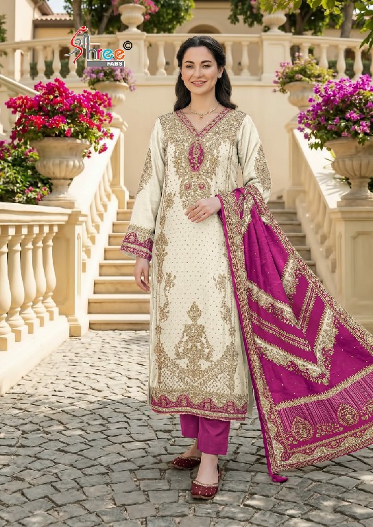 SHREE FABS D.NO KT-355H WHOLESALE VISCOSE MUSLIN BEAUTIFUL UNSTITCH SALWAR SUITS EXPORTER