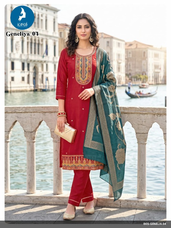 KAYA GENELIA WHOLESALE READYMADE ROMAN GLASS BIG SIZE FESTIVE WEAR 3 PCS COMBO SET SUITS EXPORTER