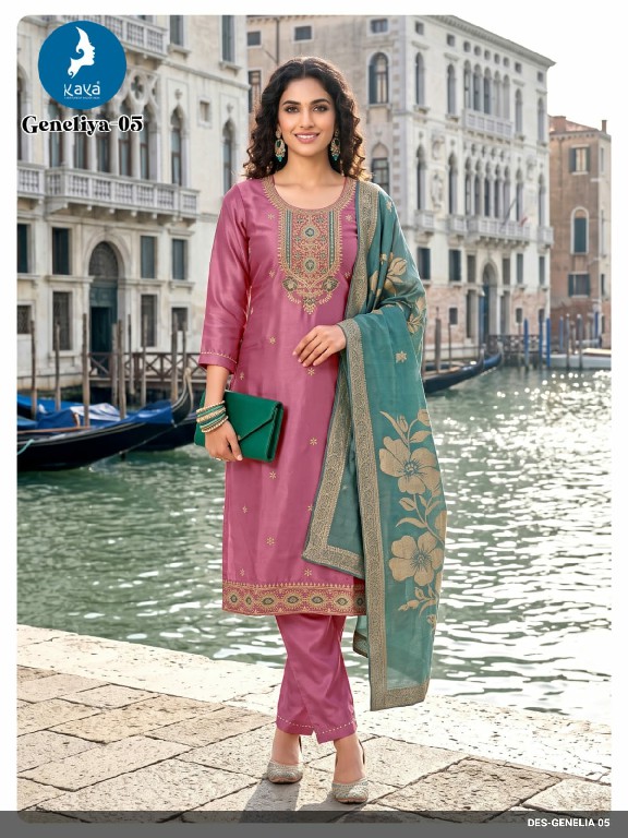 KAYA GENELIA WHOLESALE READYMADE ROMAN GLASS BIG SIZE FESTIVE WEAR 3 PCS COMBO SET SUITS EXPORTER