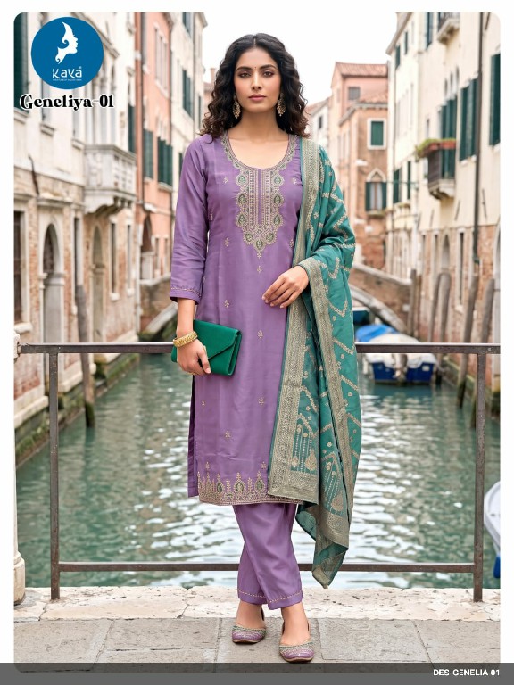 KAYA GENELIA WHOLESALE READYMADE ROMAN GLASS BIG SIZE FESTIVE WEAR 3 PCS COMBO SET SUITS EXPORTER