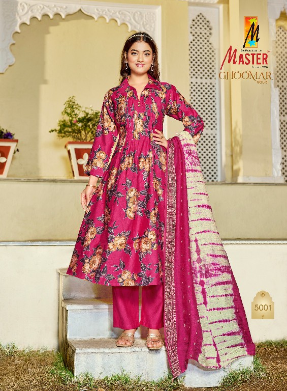 MASTER GHOOMER VOL 5 WHOLESALE READYMADE VERTICAN TRENDING 3 PCS SUITS FOR WOMEN ONLINE