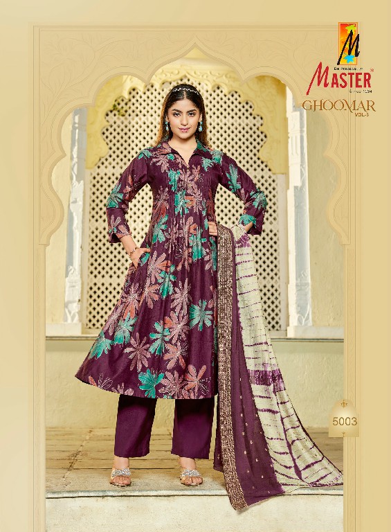 MASTER GHOOMER VOL 5 WHOLESALE READYMADE VERTICAN TRENDING 3 PCS SUITS FOR WOMEN ONLINE