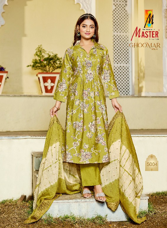 MASTER GHOOMER VOL 5 WHOLESALE READYMADE VERTICAN TRENDING 3 PCS SUITS FOR WOMEN ONLINE