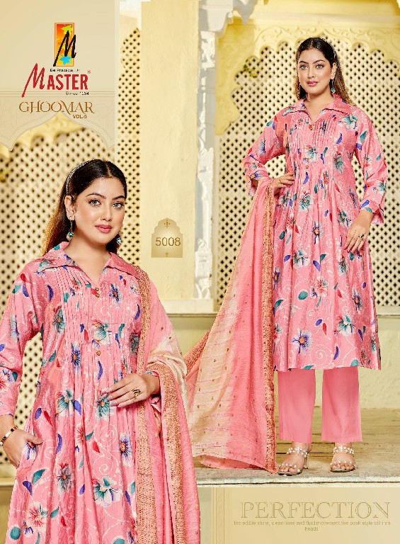 MASTER GHOOMER VOL 5 WHOLESALE READYMADE VERTICAN TRENDING 3 PCS SUITS FOR WOMEN ONLINE