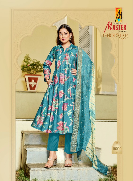 MASTER GHOOMER VOL 5 WHOLESALE READYMADE VERTICAN TRENDING 3 PCS SUITS FOR WOMEN ONLINE