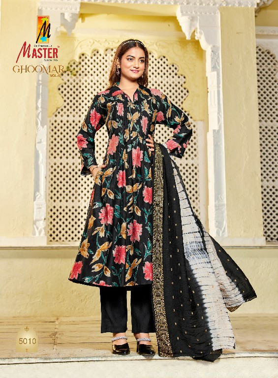 MASTER GHOOMER VOL 5 WHOLESALE READYMADE VERTICAN TRENDING 3 PCS SUITS FOR WOMEN ONLINE