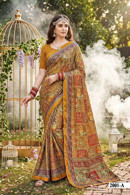 VALLABHI PRINTS KUMKUM VOL 4 WHOLESALE SATIN ETHNIC PRINT INDIAN SAREES FOR WOMEN EXPORTER