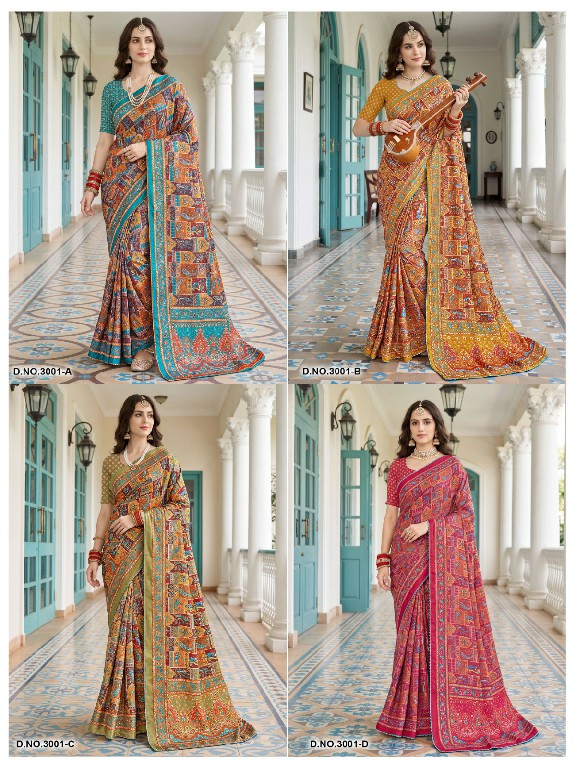 VALLABHI PRINTS KUMKUM VOL 3 WHOLESALE SATIN PRETTY LOOK INDIAN SAREES FOR WOMEN SUPPLIER