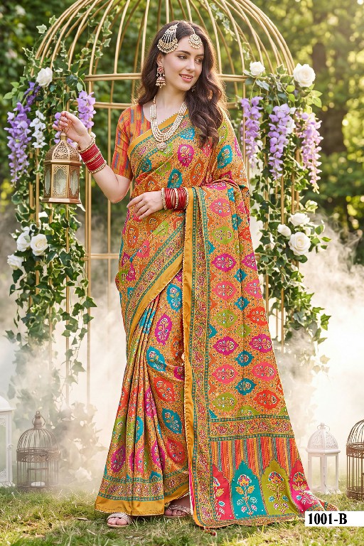 VALLABHI PRINTS KUMKUM VOL 1 WHOLESALE SATIN ELEGANCE INDIAN SAREES FOR WOMEN EXPORTER