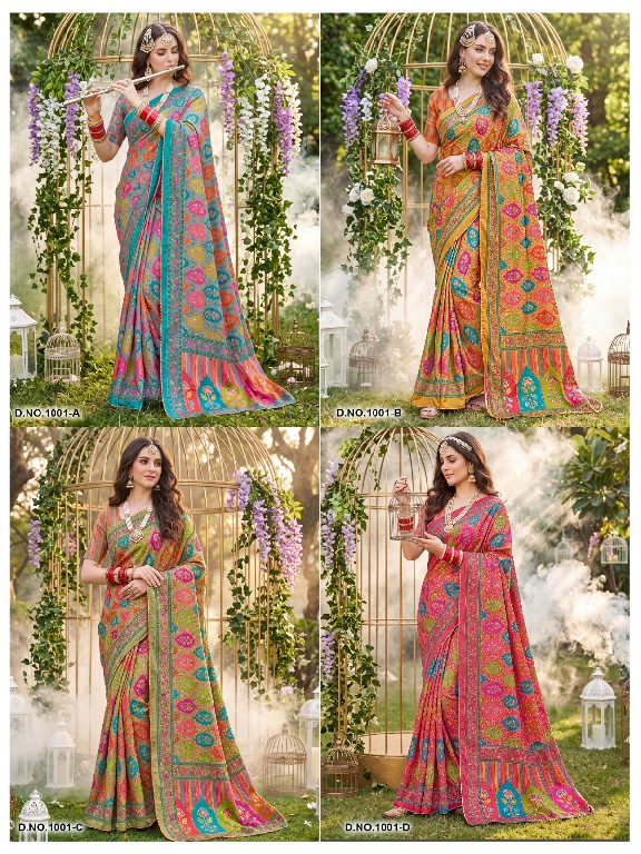 VALLABHI PRINTS KUMKUM VOL 1 WHOLESALE SATIN ELEGANCE INDIAN SAREES FOR WOMEN EXPORTER