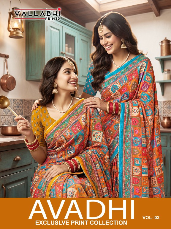 VALLABHI PRINTS AVADHI VOL 2 WHOLESALE CHIFFON PRINTED AMAZING INDIAN SAREES FOR WOMEN EXPORTER