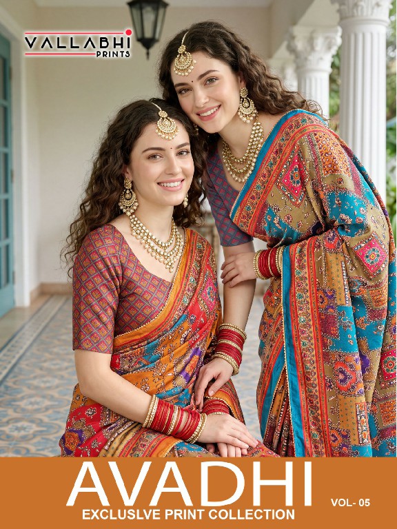 VALLABHI PRINTS AVADHI VOL 5 WHOLESALE CHIFFON PRINTED PRETTY LOOK INDIAN SAREES FOR WOMEN ONLINE