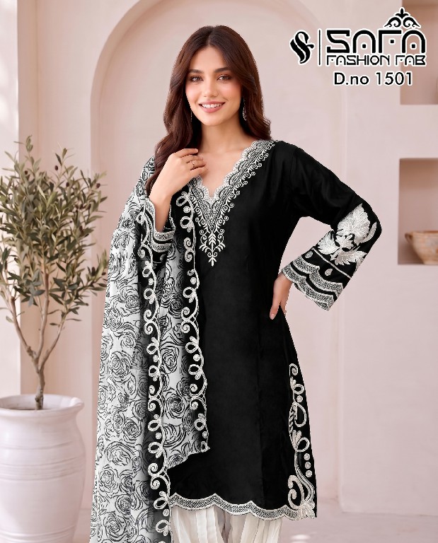 SAFA FASHION D.NO 1501 WHOLESALE READYMADE GAJJI SATIN FARSI SALWAR STYLE 3 PCS COMBO SET SUITS FOR EXPORT