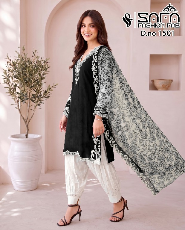 SAFA FASHION D.NO 1501 WHOLESALE READYMADE GAJJI SATIN FARSI SALWAR STYLE 3 PCS COMBO SET SUITS FOR EXPORT